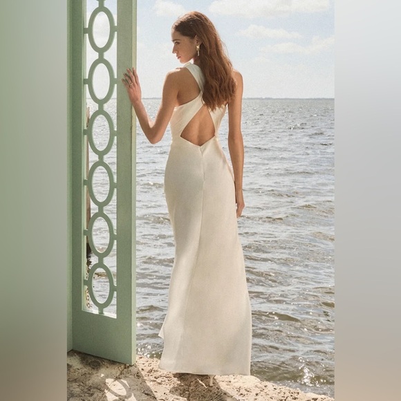 LULU’S Effortlessly Sensational White Satin Backless Maxi Dress - Picture 6 of 7